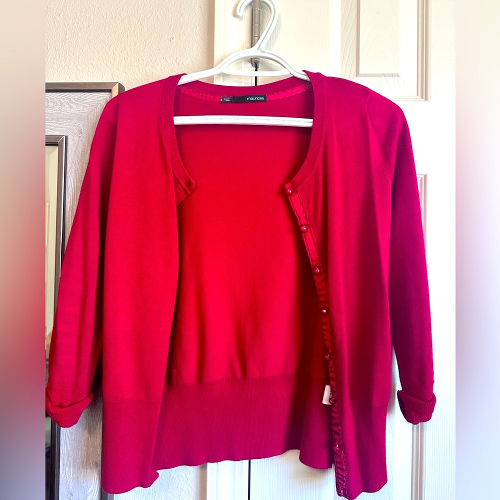 Maurice’s red 3/4 sleeve cardigan